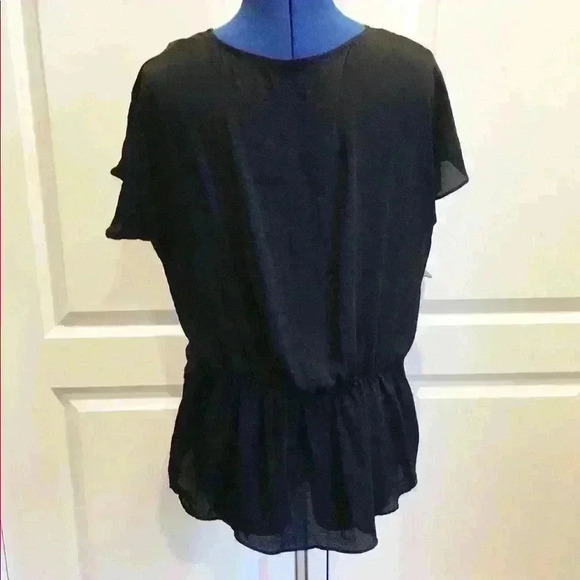 ANA Black Tunic Size M Cap Sleeves - Picture 4 of 6